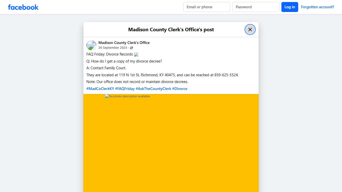 FAQ Friday: Divorce... - Madison County Clerk's Office | Facebook